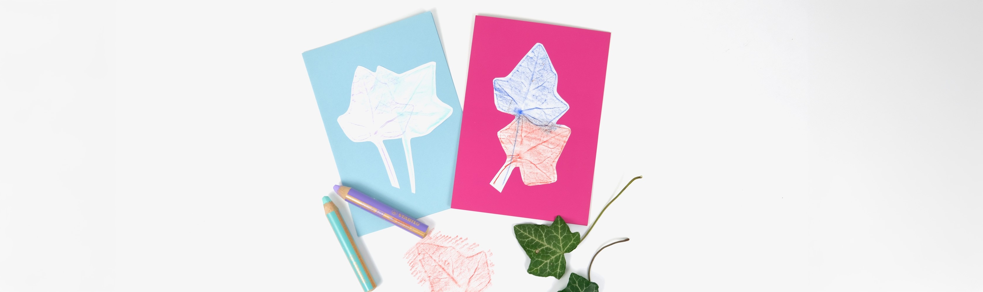 Blätterkarten – zwei Karten mit Blättern drauf
