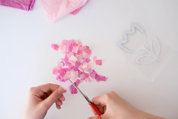 Suncatcher - Seidenpapier ausschneiden