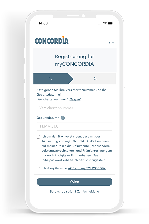 Visualisierung 2 - Registrierung starten