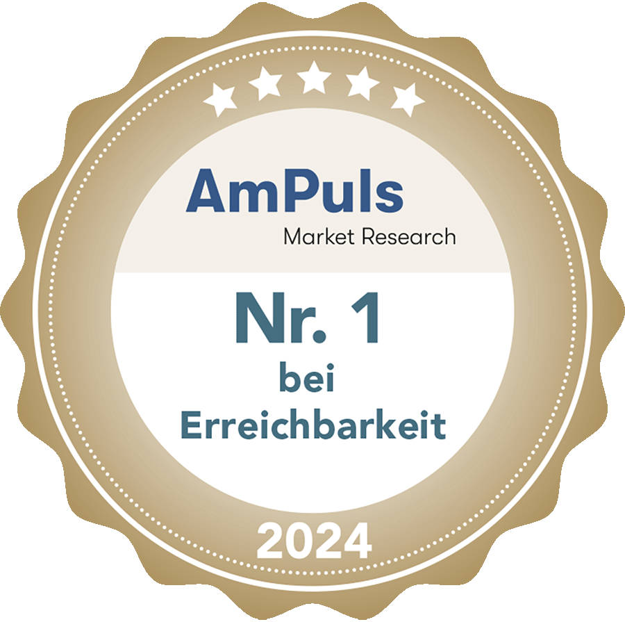 Kundenzufriedenheit - AmPuls hat die CONCORDIA im Jahr 2024 zu der Nr. 1 Versicherung in der Schweiz bezüglich "Erreichbarkeit" ernannt