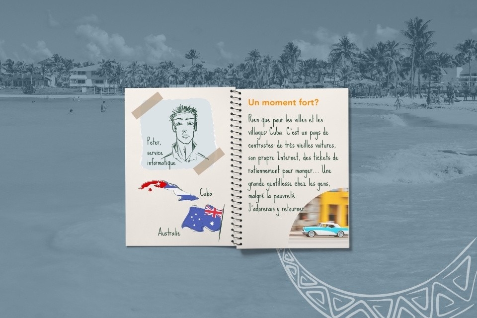 Illustration de Peter, responsable du domaine Digital Innovation Delivery (DID), Informatique. Il a fait le tour du monde.