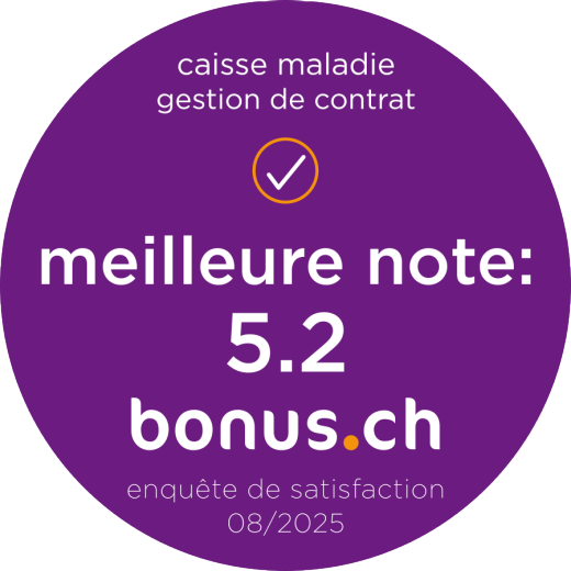 Vertragsabwicklung - Bonus.ch hat der CONCORDIA im Jahr 2025 die Bestnote 5.2 zur Vertragsabwicklung verliehen