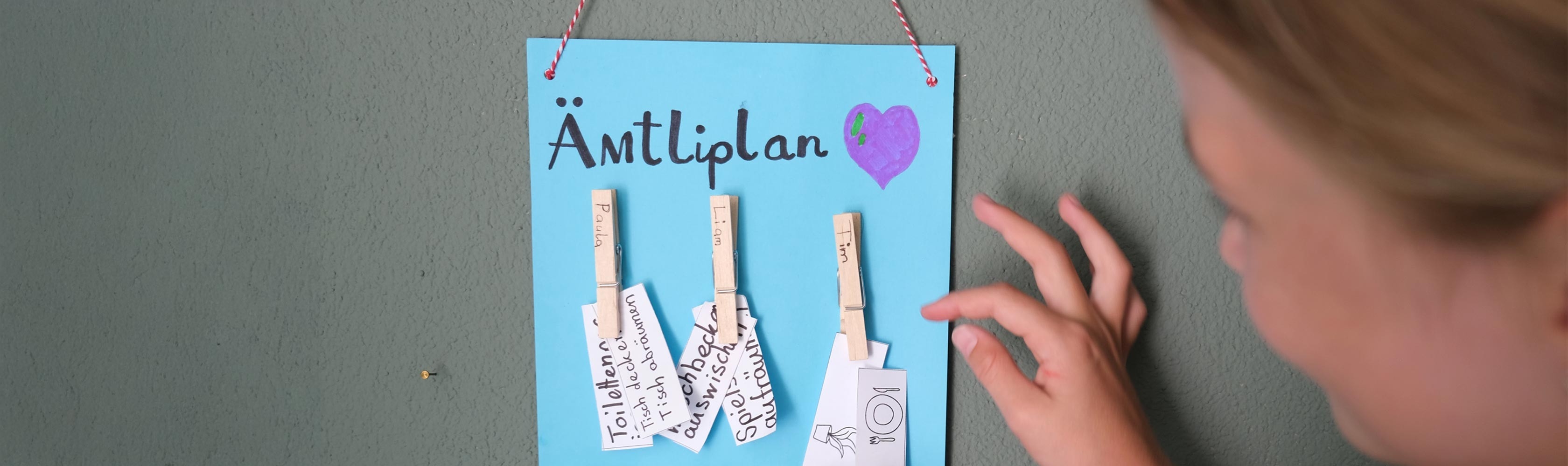 Ämtliplan: selbstgebastelter Ämtliplan für die ganze Familie