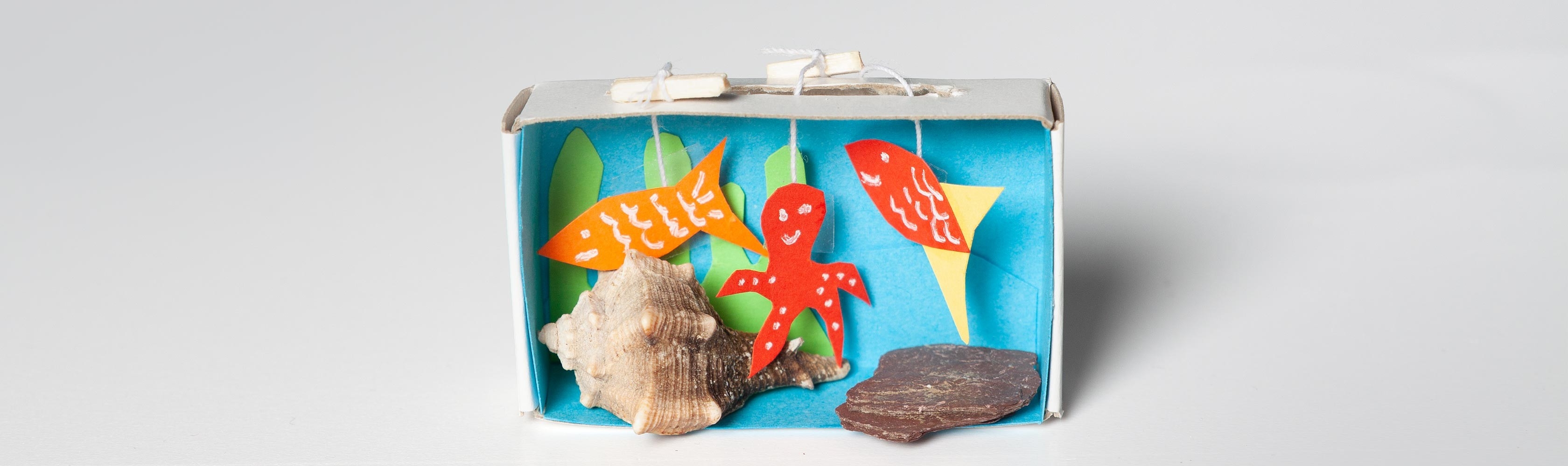 Mini-Aquarium: selbstgebasteltes Mini-Aquarium aus Zündholzschachtel