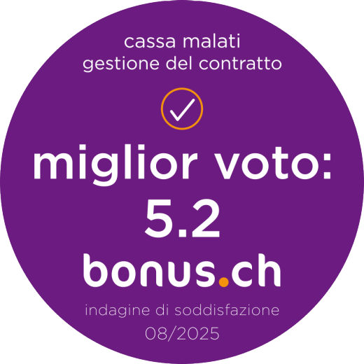 Vertragsabwicklung - Bonus.ch hat der CONCORDIA im Jahr 2025 die Bestnote 5.2 zur Vertragsabwicklung verliehen