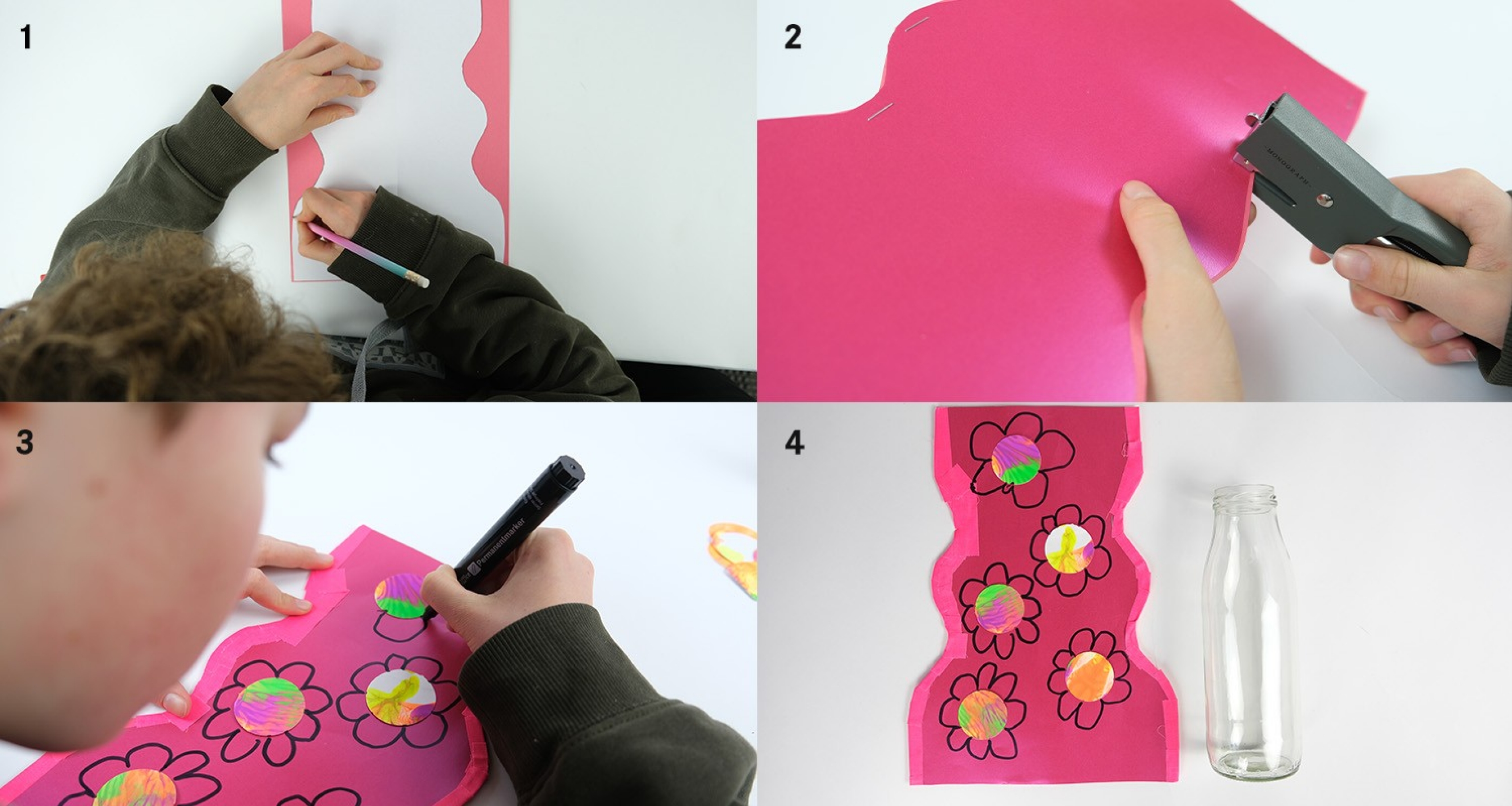 Step-by-Step-Anleitung für Blumenvase aus Papier