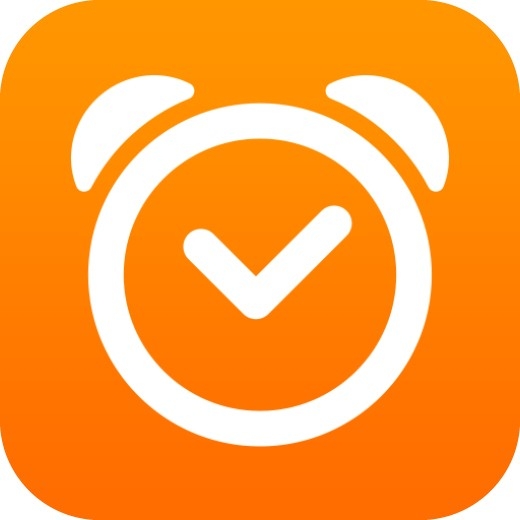 White alarm clock against an orange background