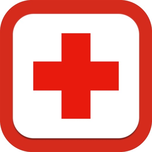 Red cross on a white background