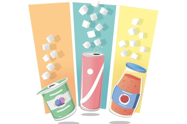 Alimentation sans sucre: lisez bien les étiquettes! Les boissons, les sauces tomates et les yogourts aux fruits par exemple peuvent contenir du sucre.