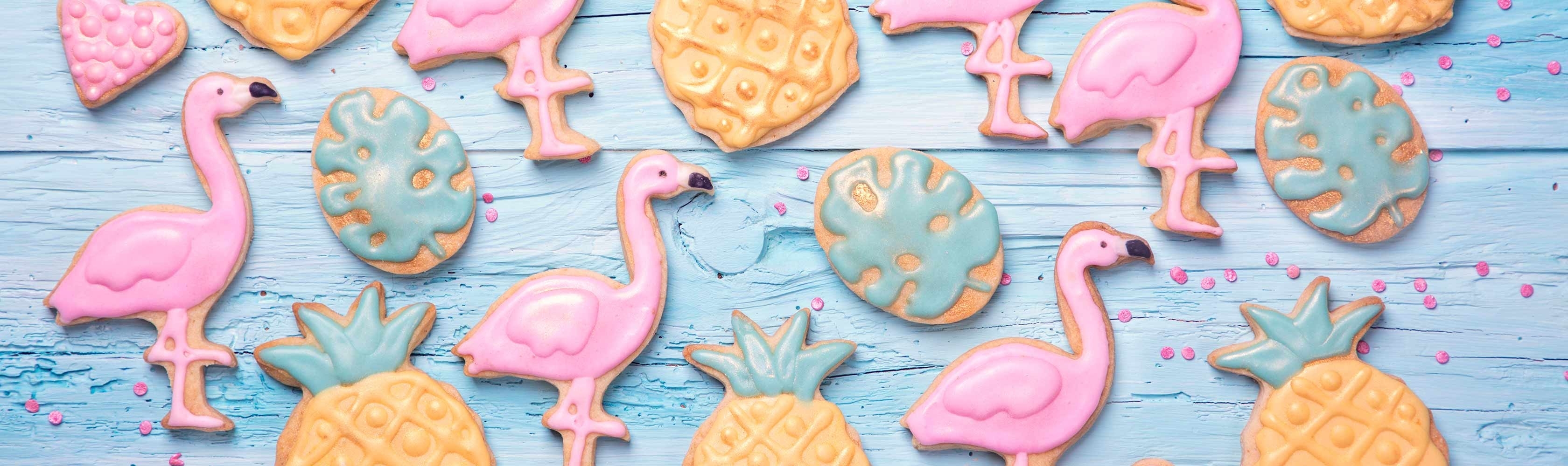 Flamants roses et biscuits ananas
